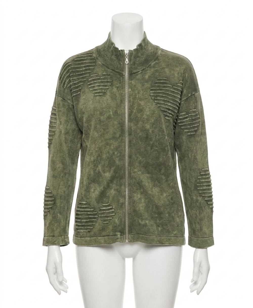 NEW ANGEL APPAREL zip up heart jacket in army